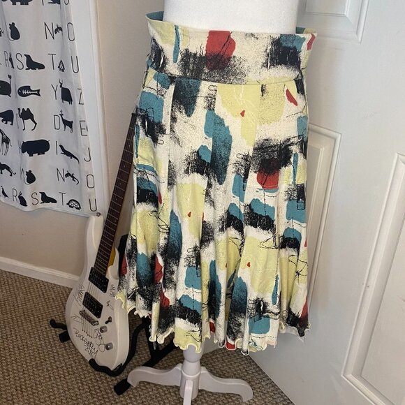 7 Year Skirt Mid Century Print NWT M Effies Heart - Picture 1 of 6
